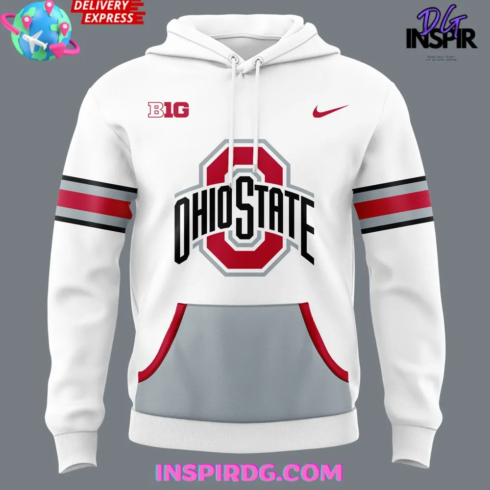 -Ohio State Football Icy White 2024 Hoodie