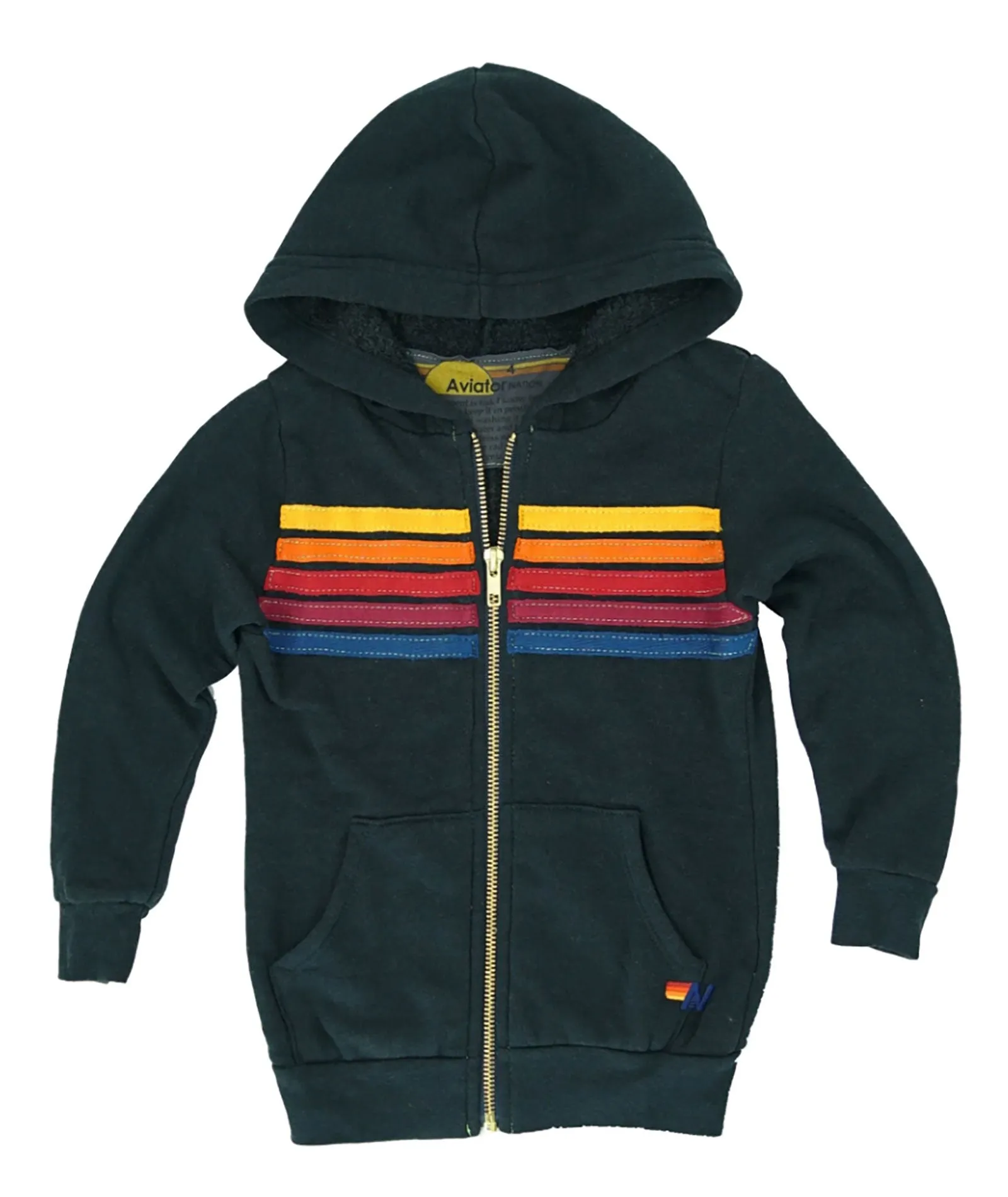 Aviator Nation Kids 5 Stripe Zip Hoodie