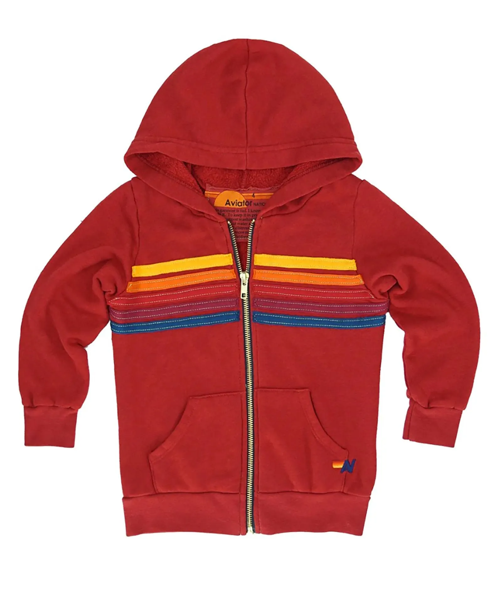 Aviator Nation Kids 5 Stripe Zip Hoodie