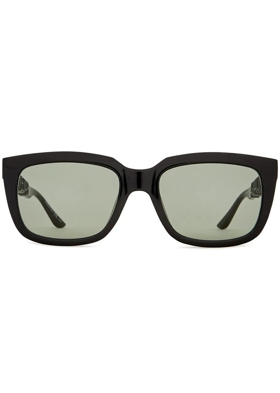 BALENCIAGA Black rectangle-frame sunglasses -                         -                     -                