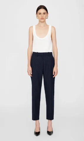 BLAINE TROUSERS NAVY PINSTRIPE - ANINE BING