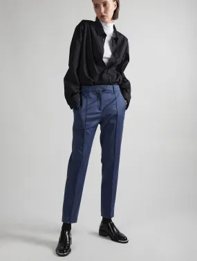 Blue stretch wool gabardine roxy trousers