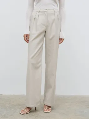 Brady Front Pleat Trousers - Chalk