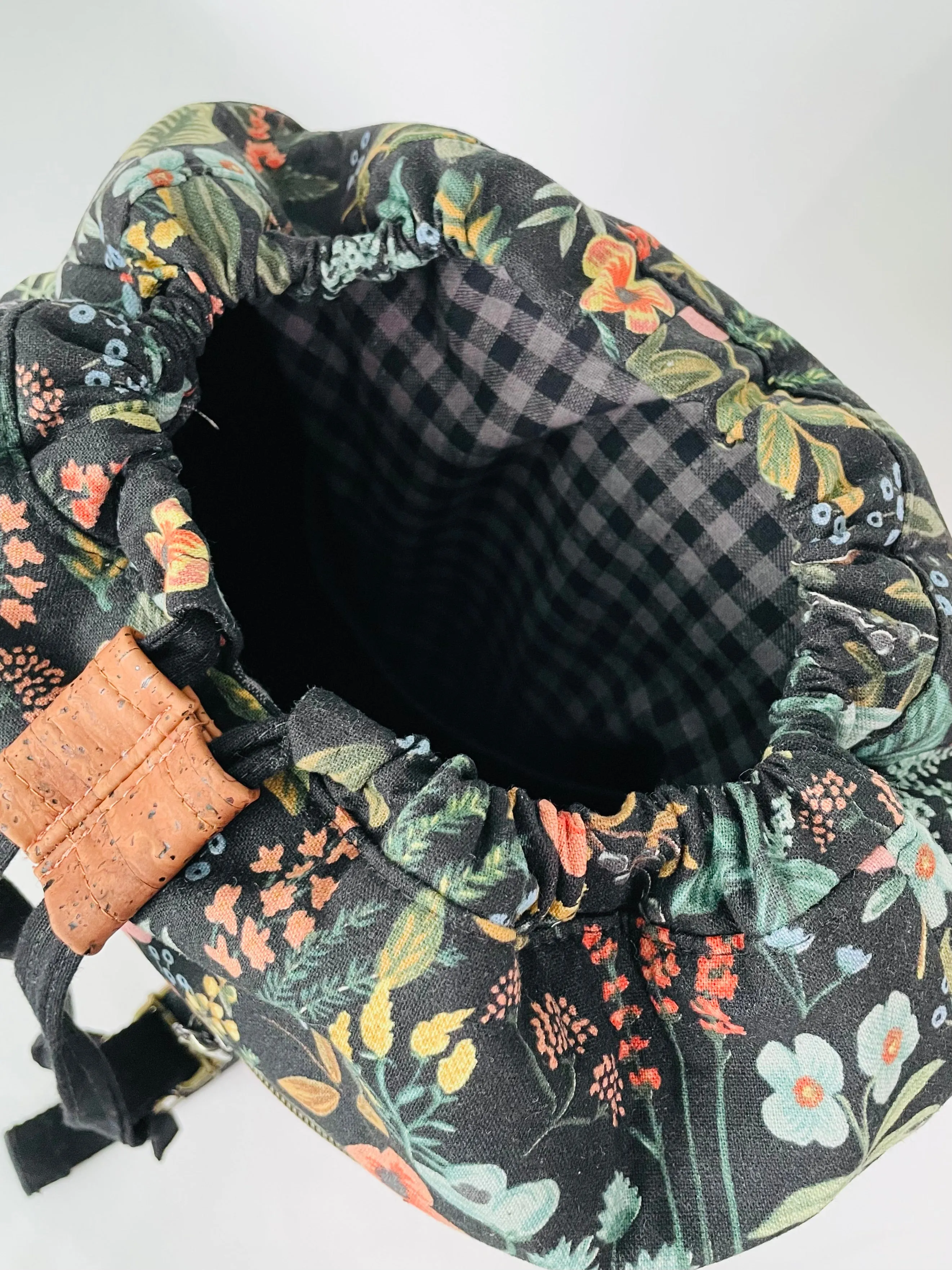 Canvas and Cork Backpack, Black Herb Garden