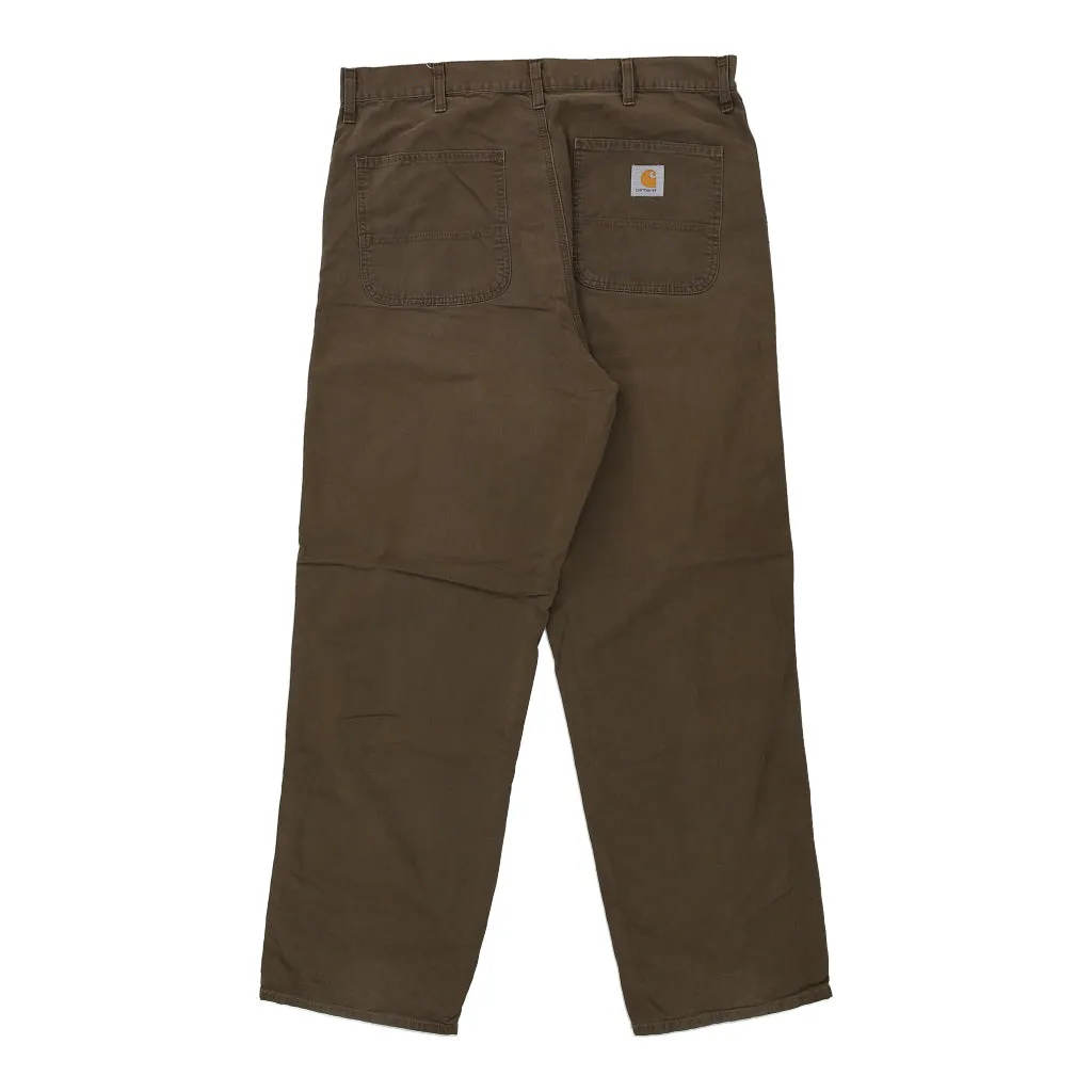 Carhartt Trousers - 34W 32L Brown Cotton