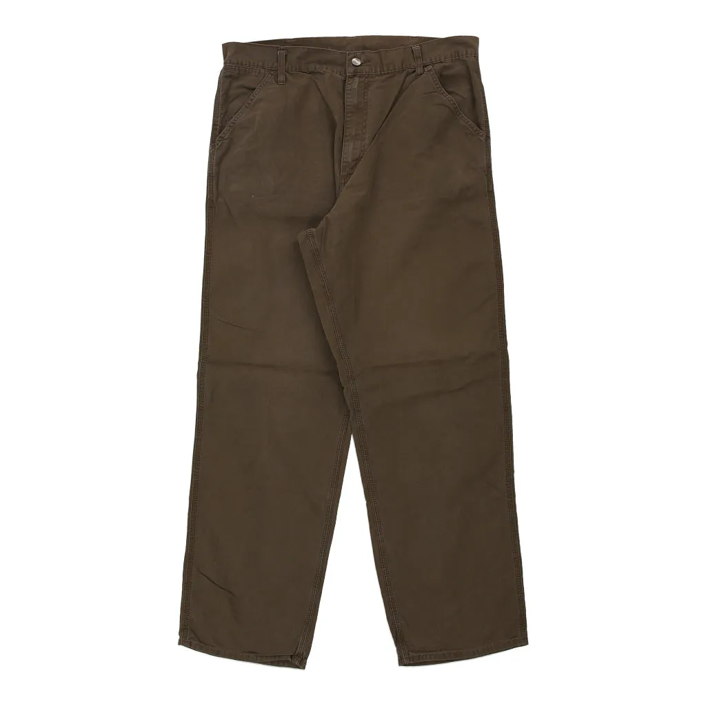 Carhartt Trousers - 34W 32L Brown Cotton