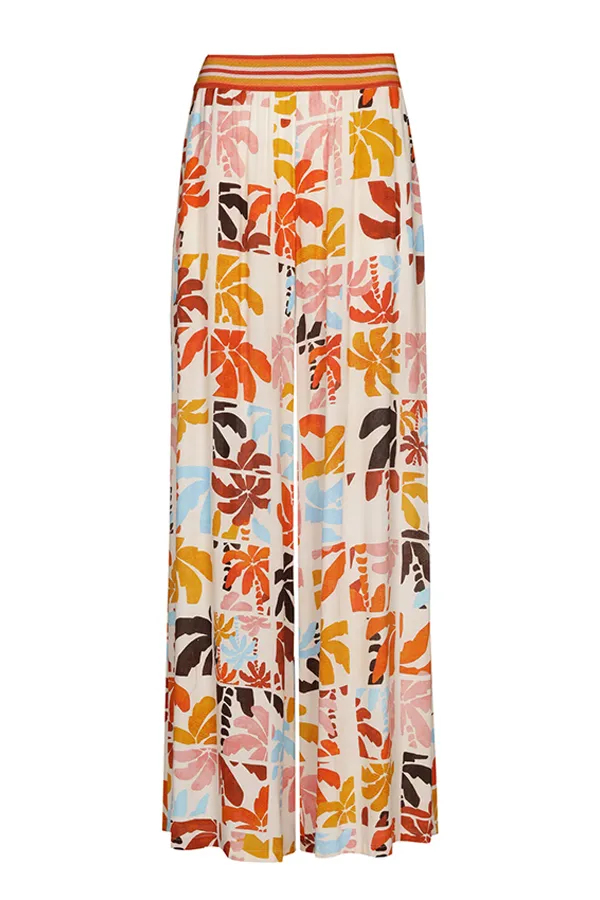 Caroline Biss ORANGE PRINT LOOSE PALAZZO TROUSERS