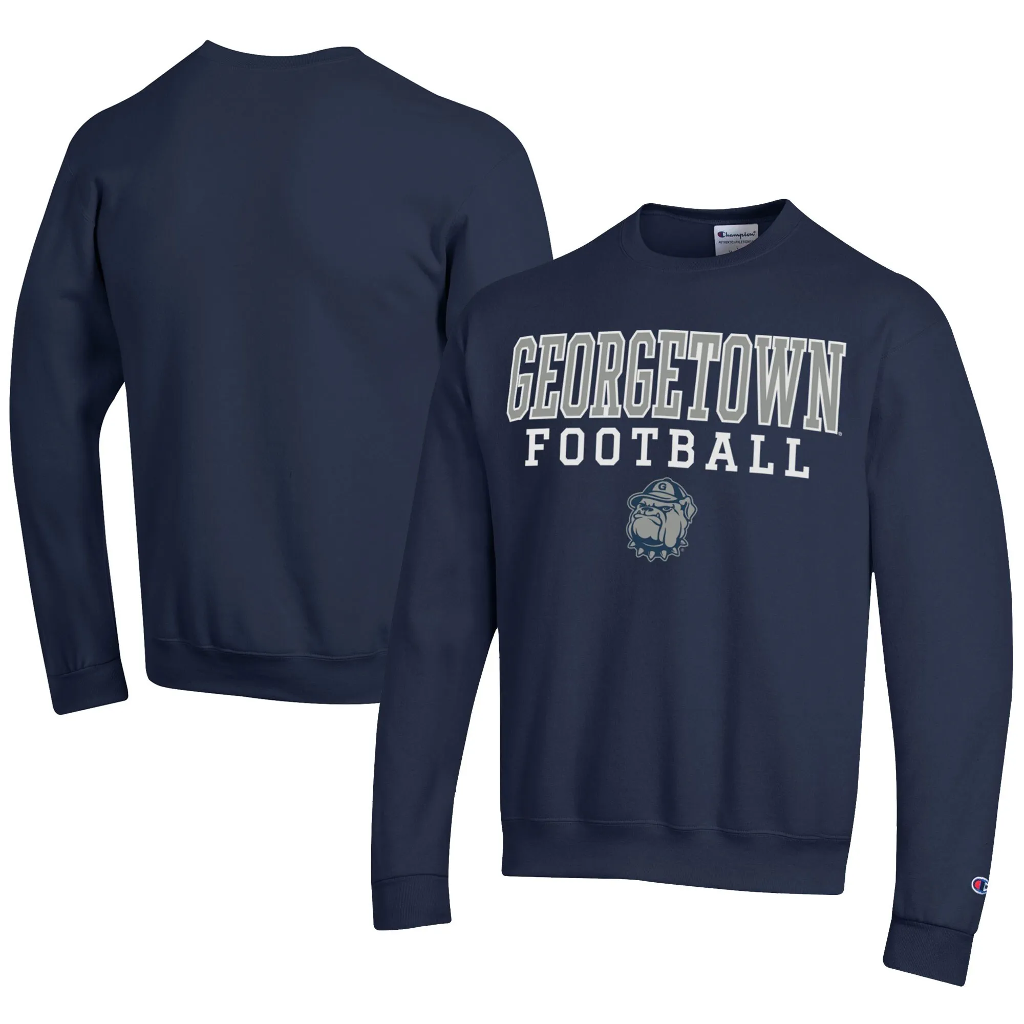 Champion  Georgetown Hoyas Navy Football Powerblend Pullover Sweatshirt