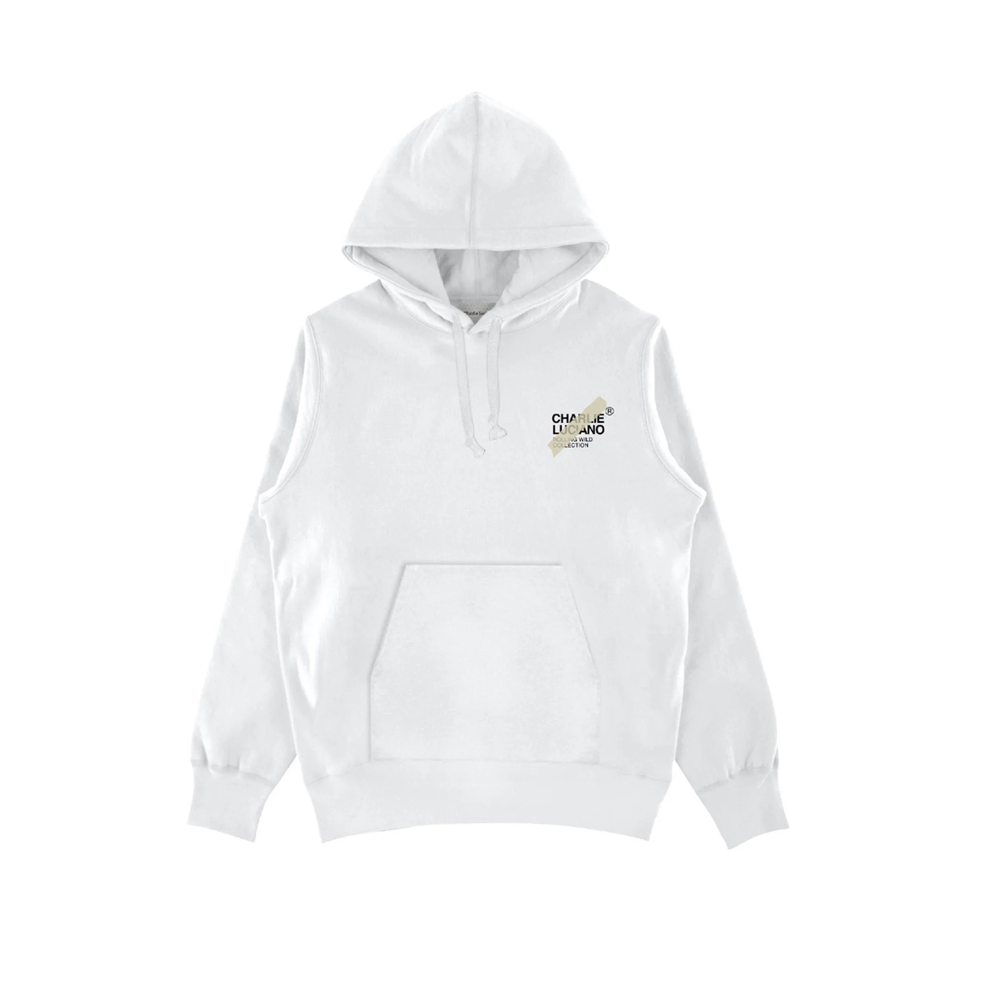 Charlie Luciano Tape Leopard Logo Hoodie White-