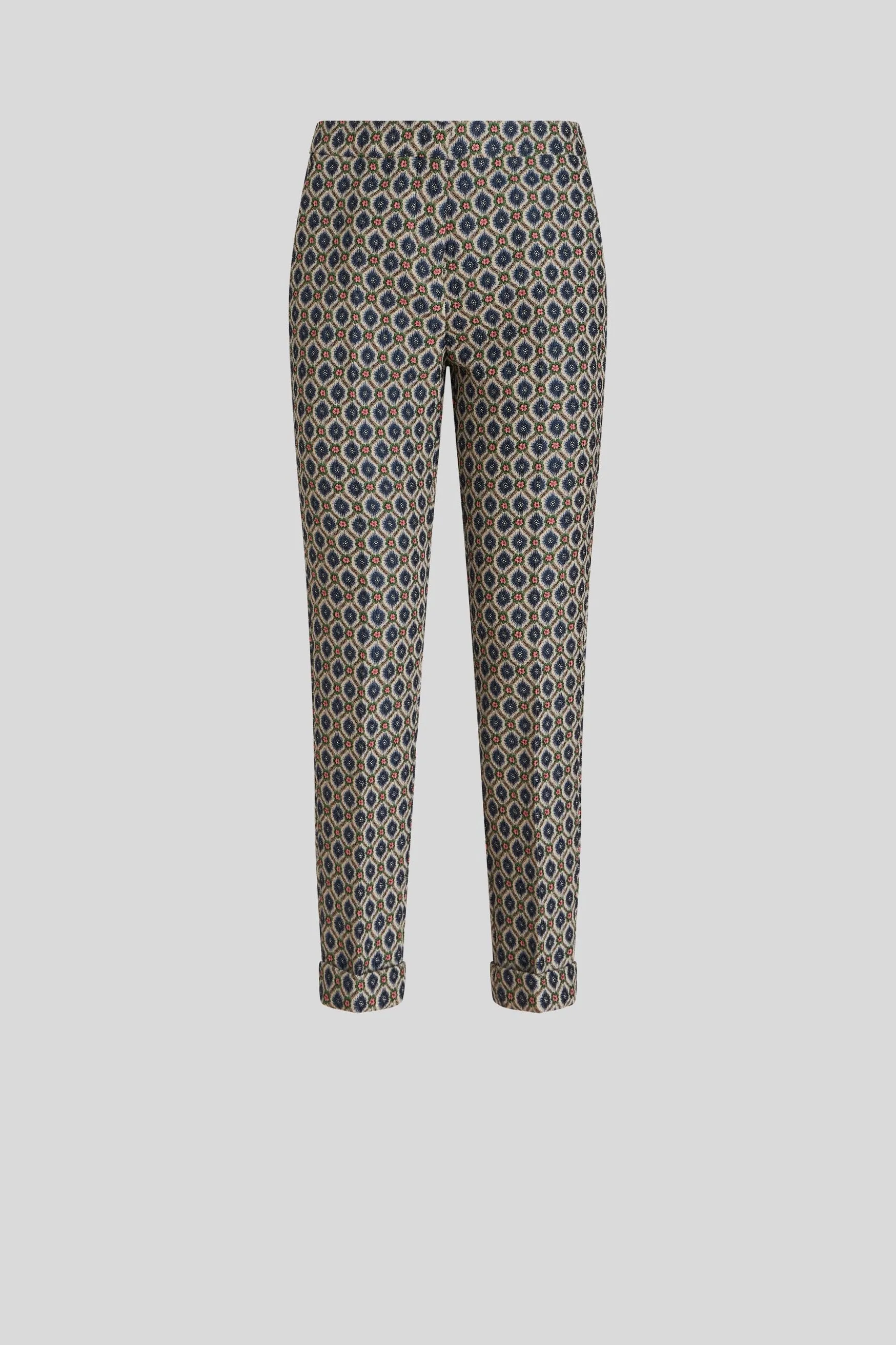 Cigarette Trousers with Geometric Pattern