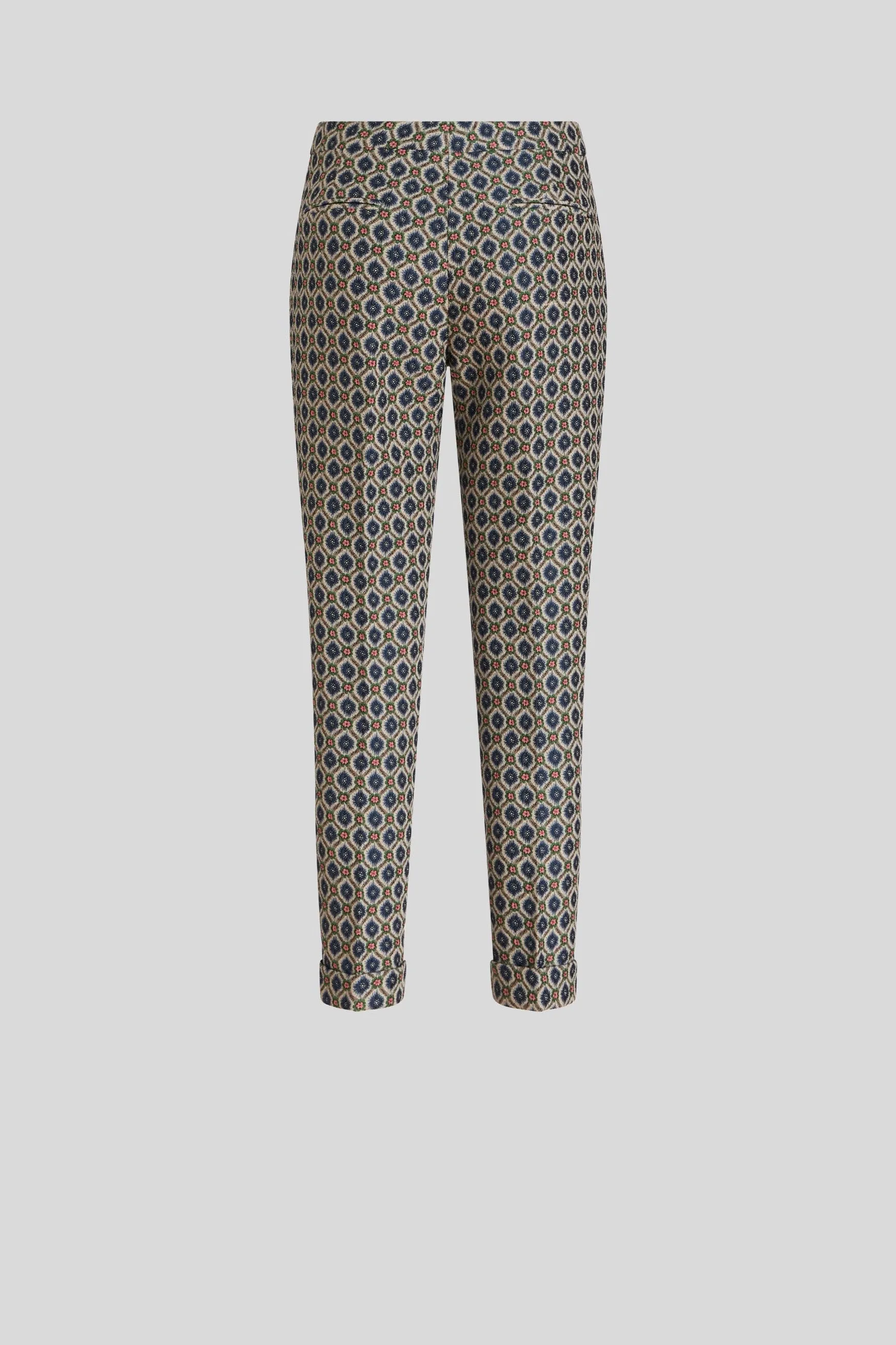 Cigarette Trousers with Geometric Pattern