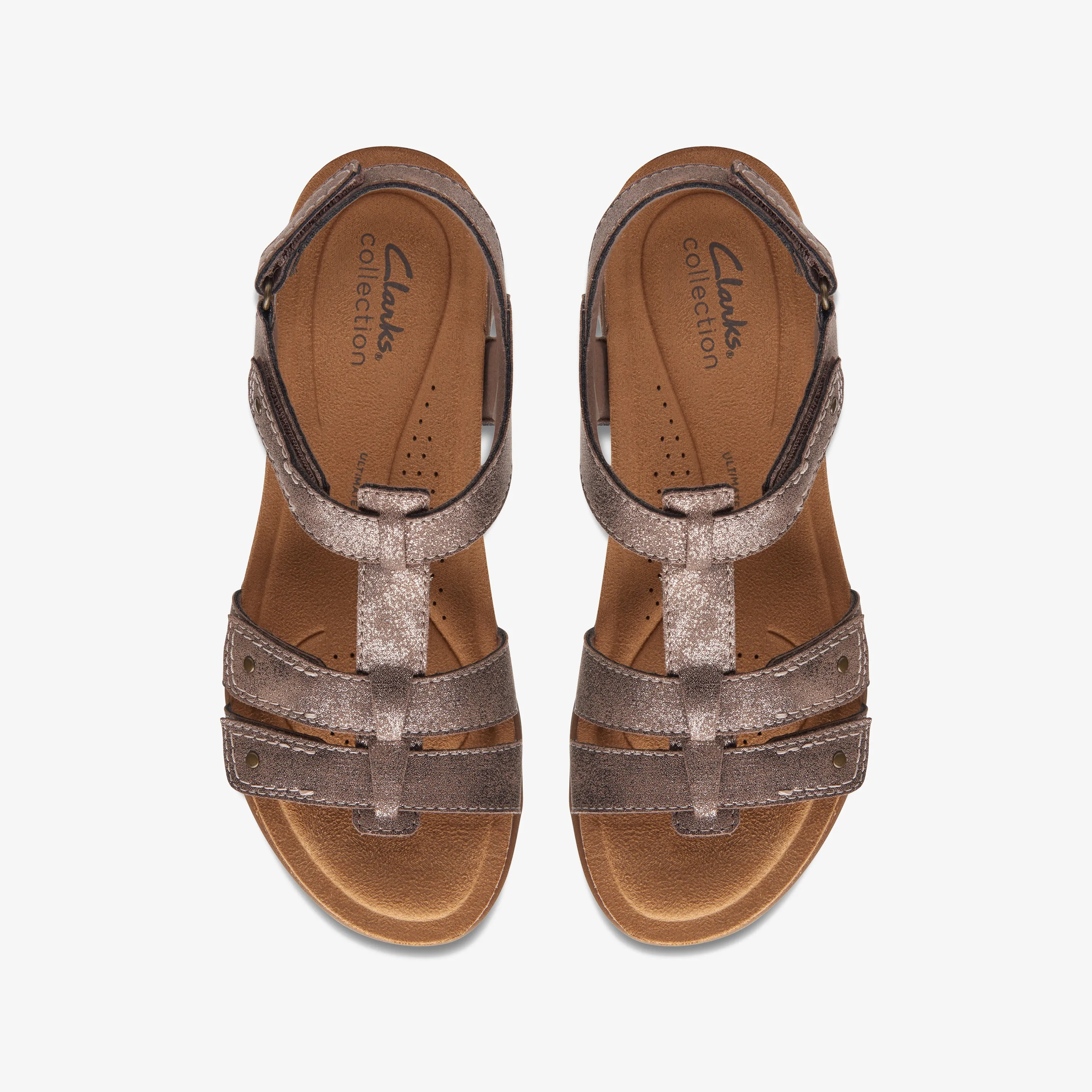 Clarks April Cove Leather Bronze Metallic