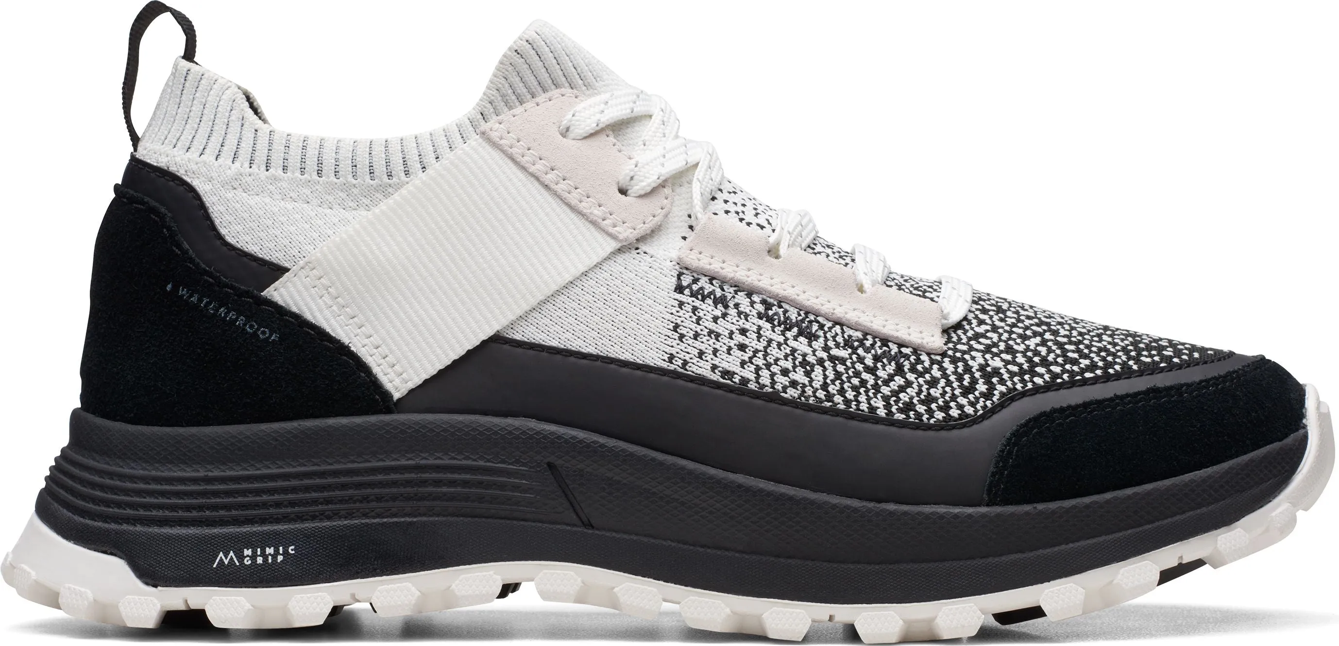 Clarks Atl Trek Knit Waterproof White/Black