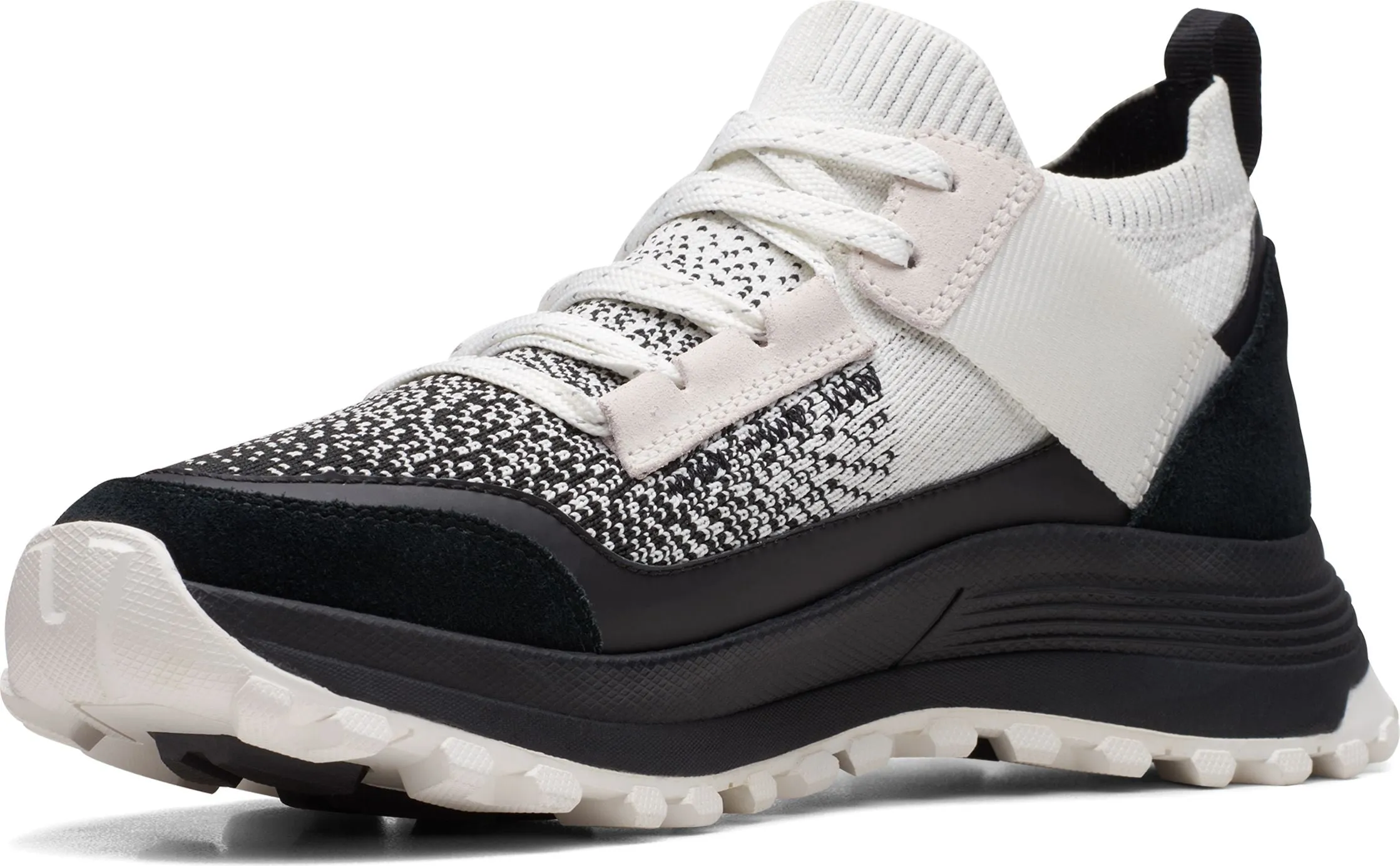 Clarks Atl Trek Knit Waterproof White/Black