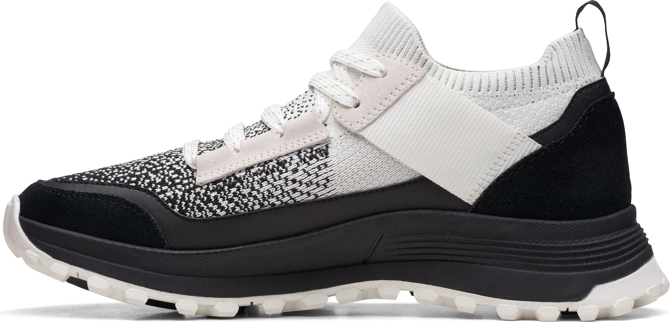 Clarks Atl Trek Knit Waterproof White/Black