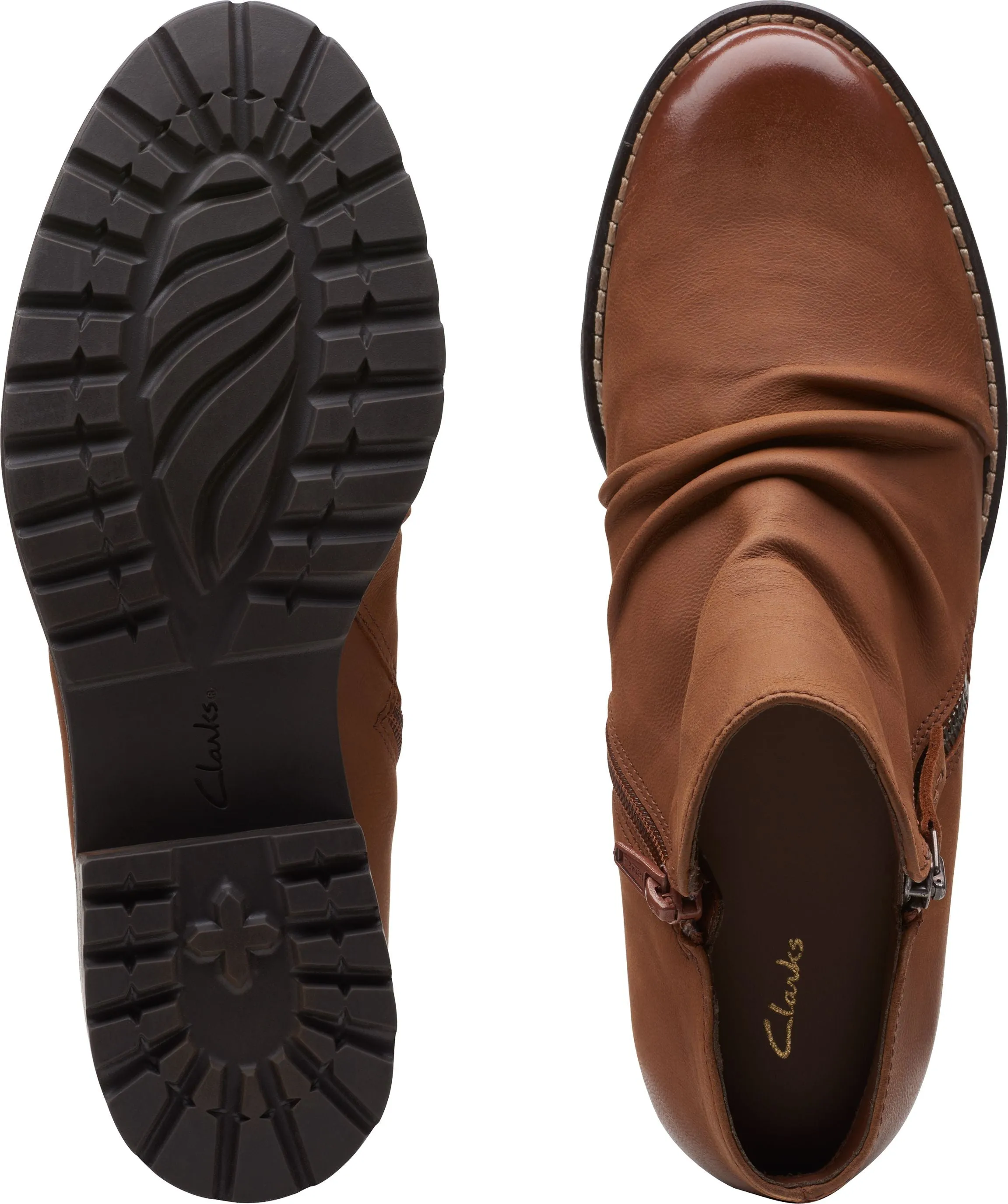 Clarks Clarkwell Zip Dark Tan