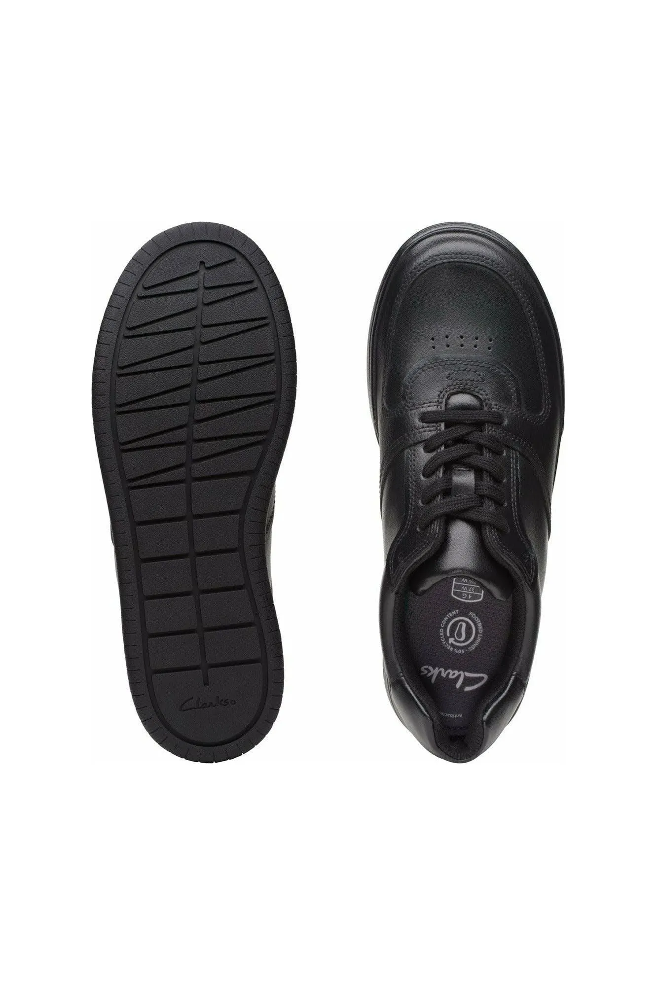 Clarks Fawn Lay Youth in black leather