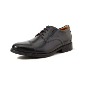 Clarks Men's Whiddon Cap Oxford Black Leather