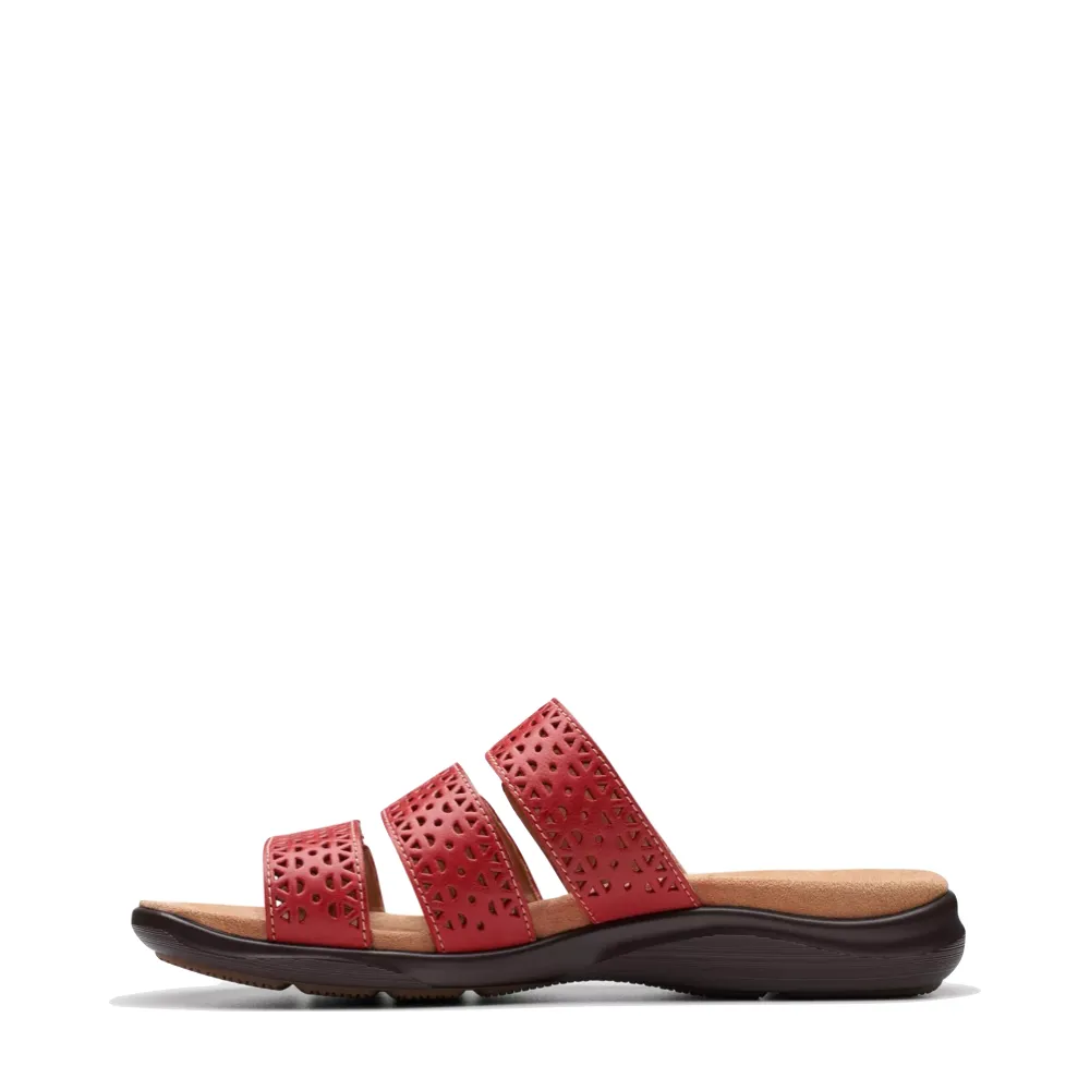 Clarks Women's Kitly Walk Slide Sandal (Cherry Red)