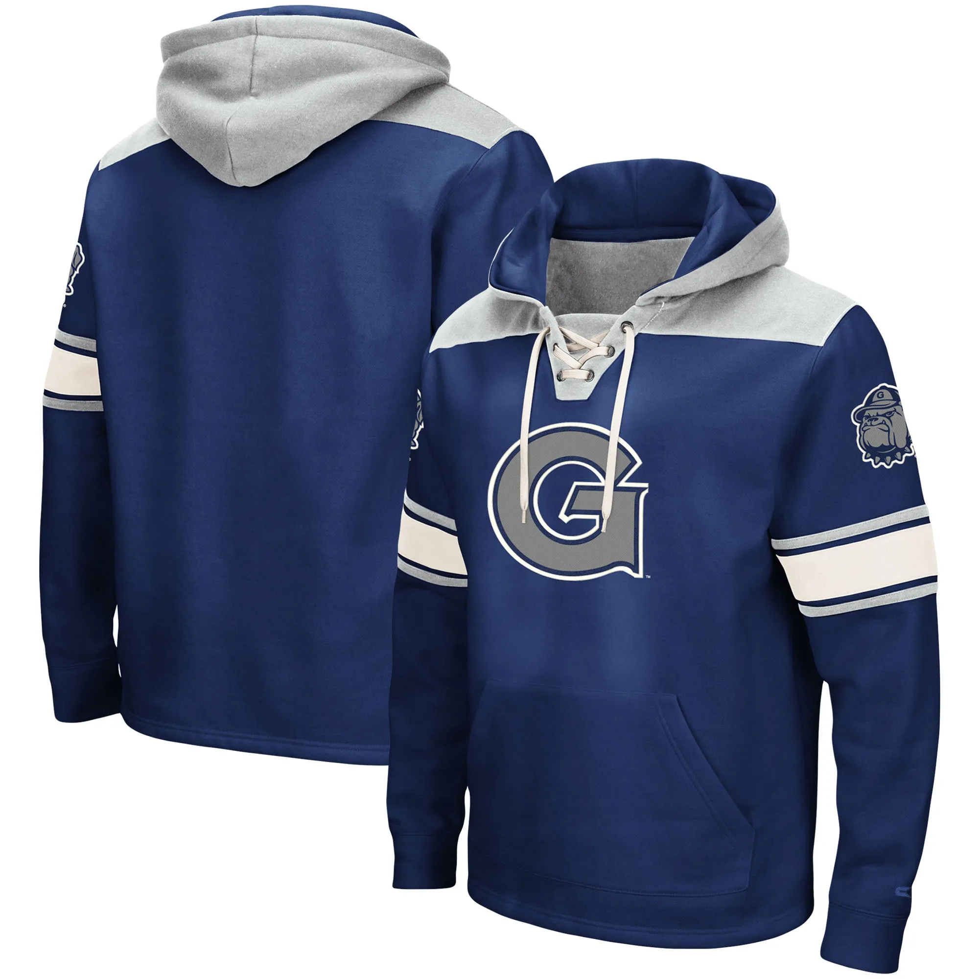 Colosseum Georgetown Hoyas Navy 2.0 Lace-Up Pullover Hoodie