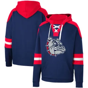 Colosseum Gonzaga Bulldogs Navy Lace-Up 4.0 Pullover Hoodie