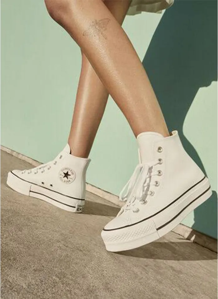 Converse Converse Leather Platform Hi White