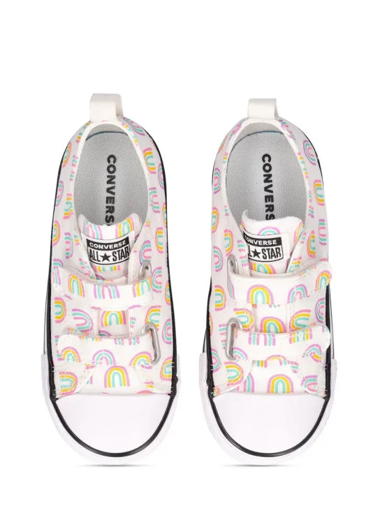 Converse   Rainbow print canvas strap sneakers 