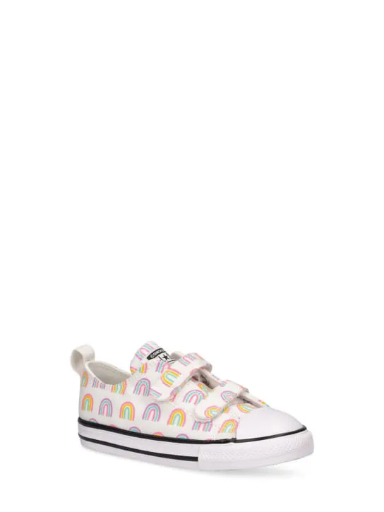 Converse   Rainbow print canvas strap sneakers 