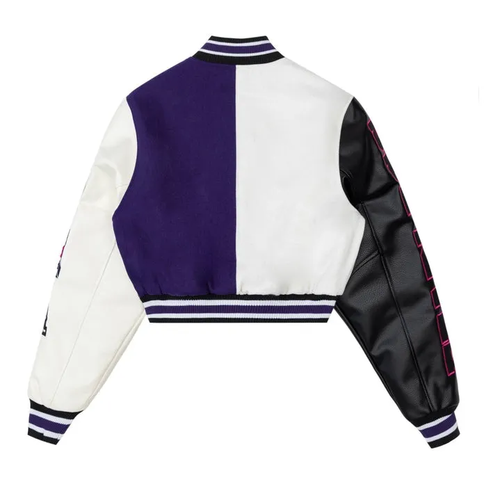 Cropped All Star Varsity Jacket - Purple