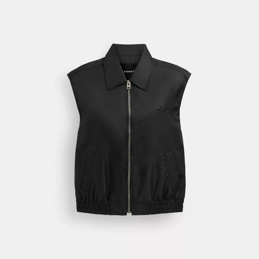 CROPPED VEST IN RECYCLED NYLON