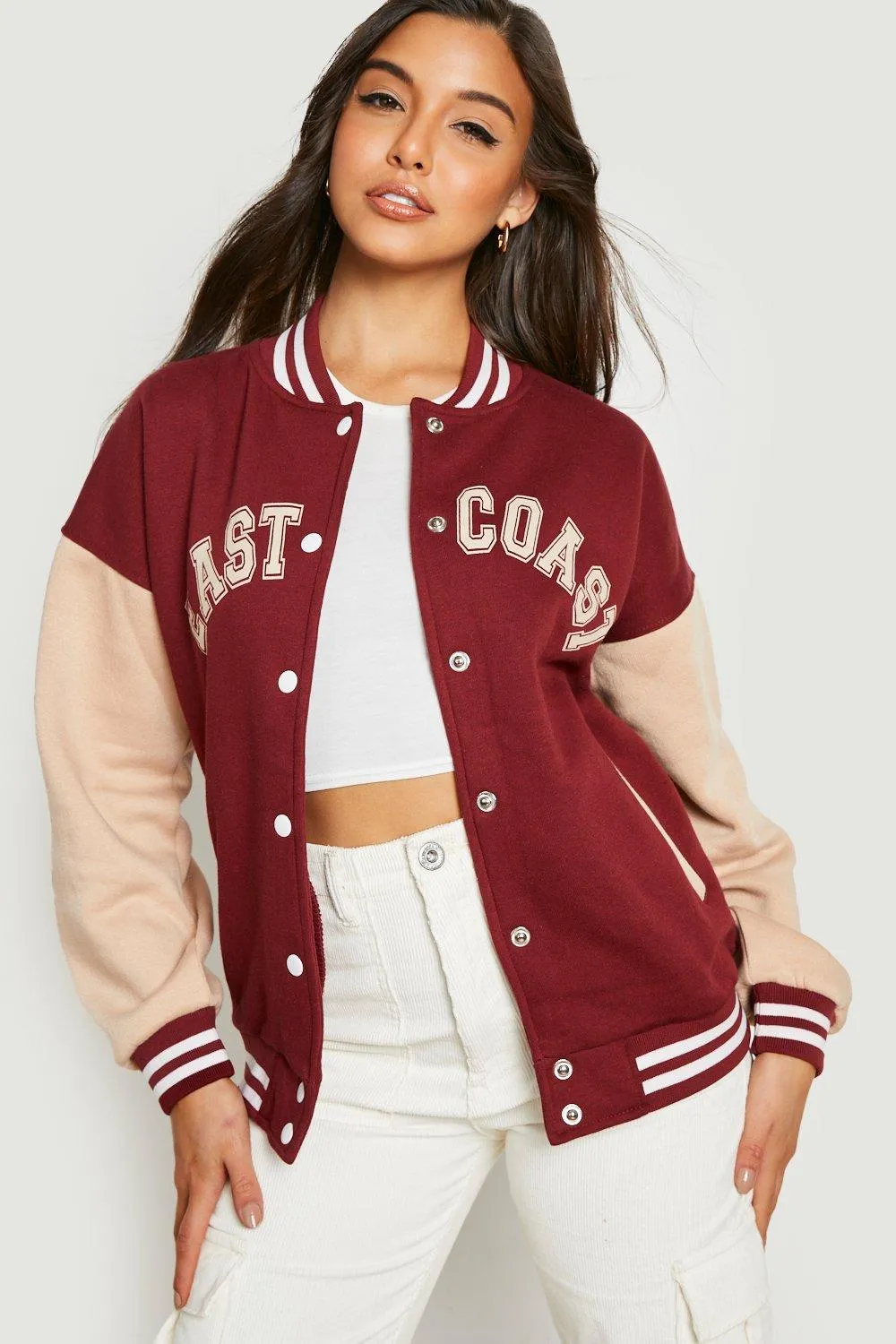 East Coast Colorblock Varsity Bomber Jacket