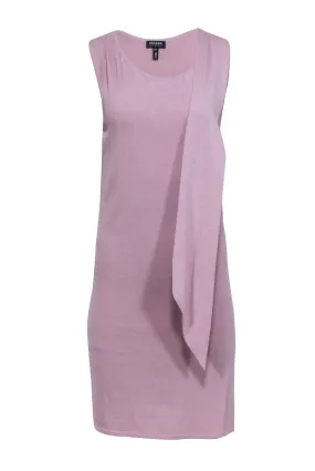 Escada - Pink Sleeveless Midi Shift Dress w/ Attached Shoulder Scarf Sz XS