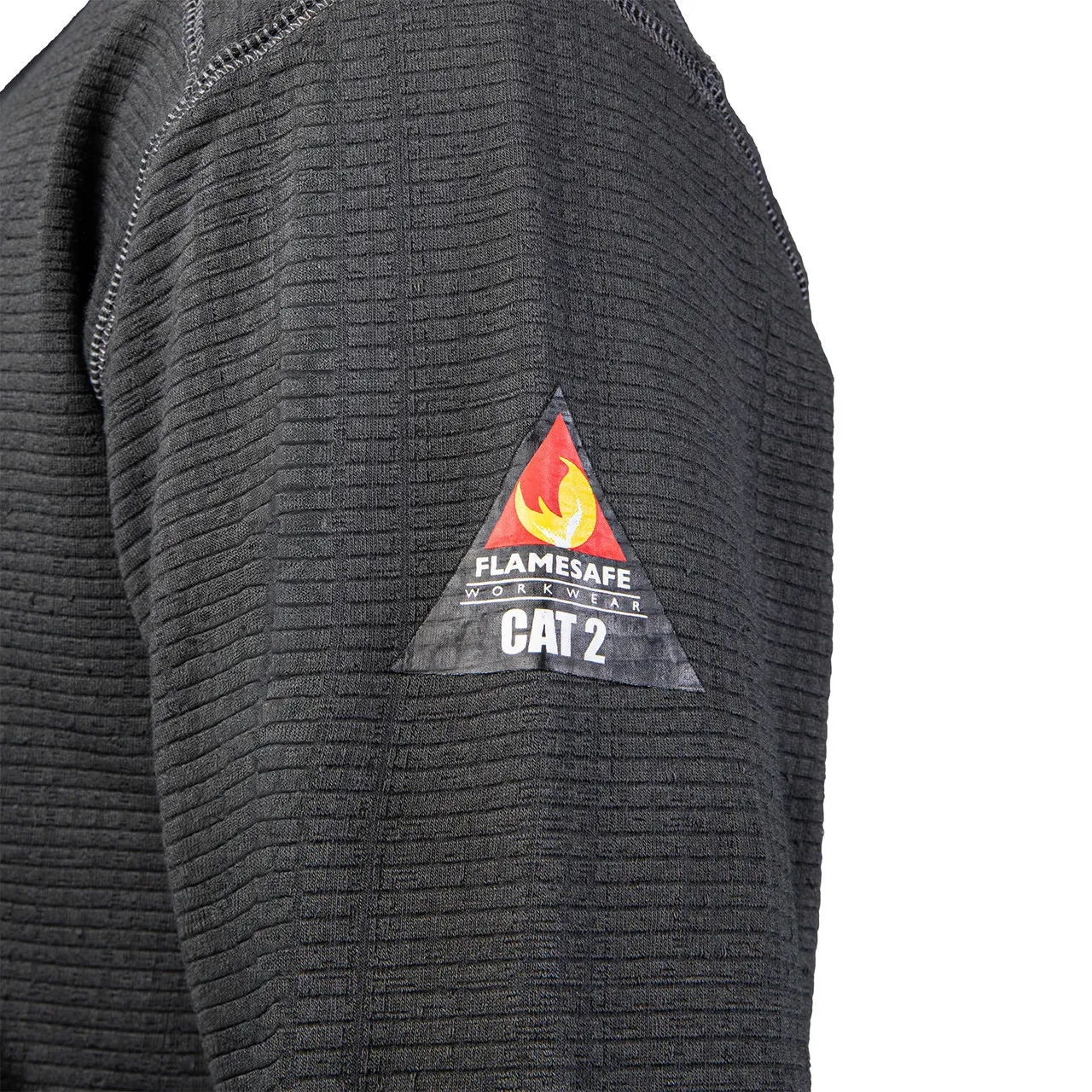 Flamesafe FR Grid Fleece Quarter-Zip Pullover Black SMAZB