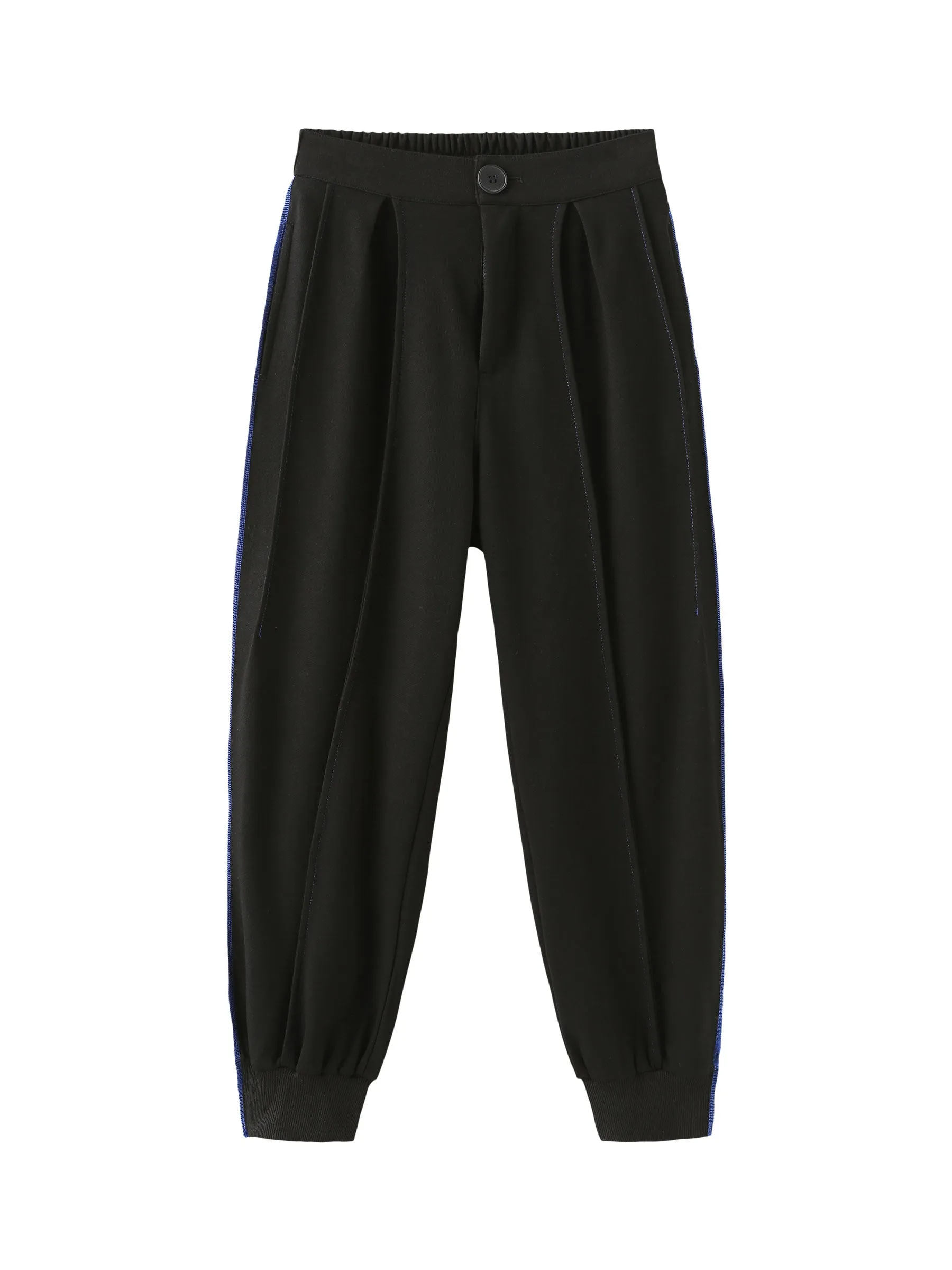 High Waisted Cuffed Pleated Trousers