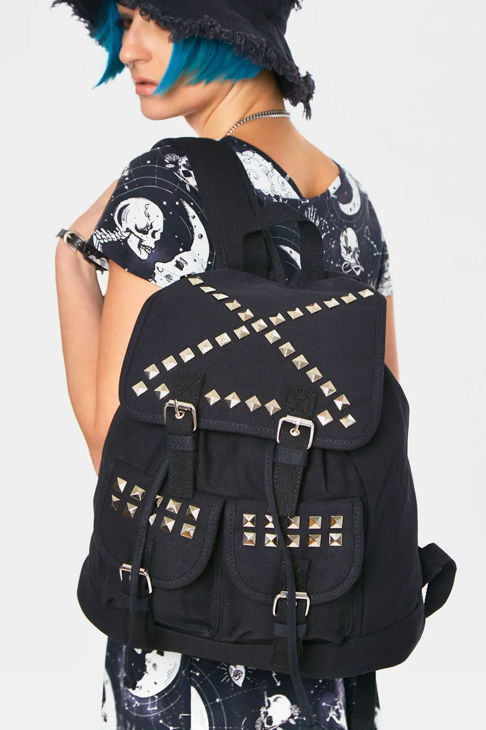 Jawbreaker -Studded Canvas Backpack | Dark Ages