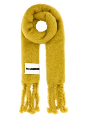 Jil Sander Mustard Mohair Blend Scarf