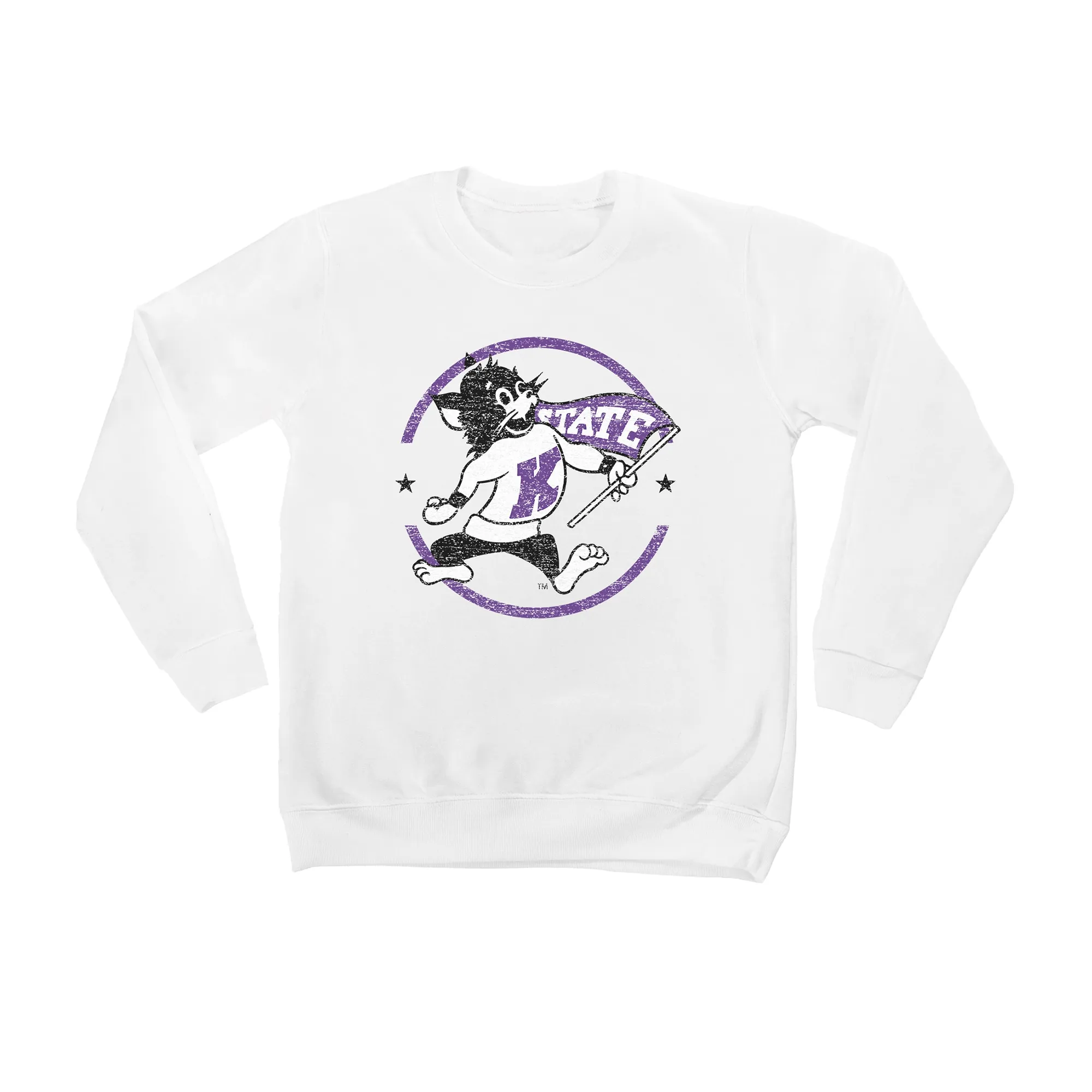 Kansas State Wildcats Youth White End Zone Pullover Sweatshirt