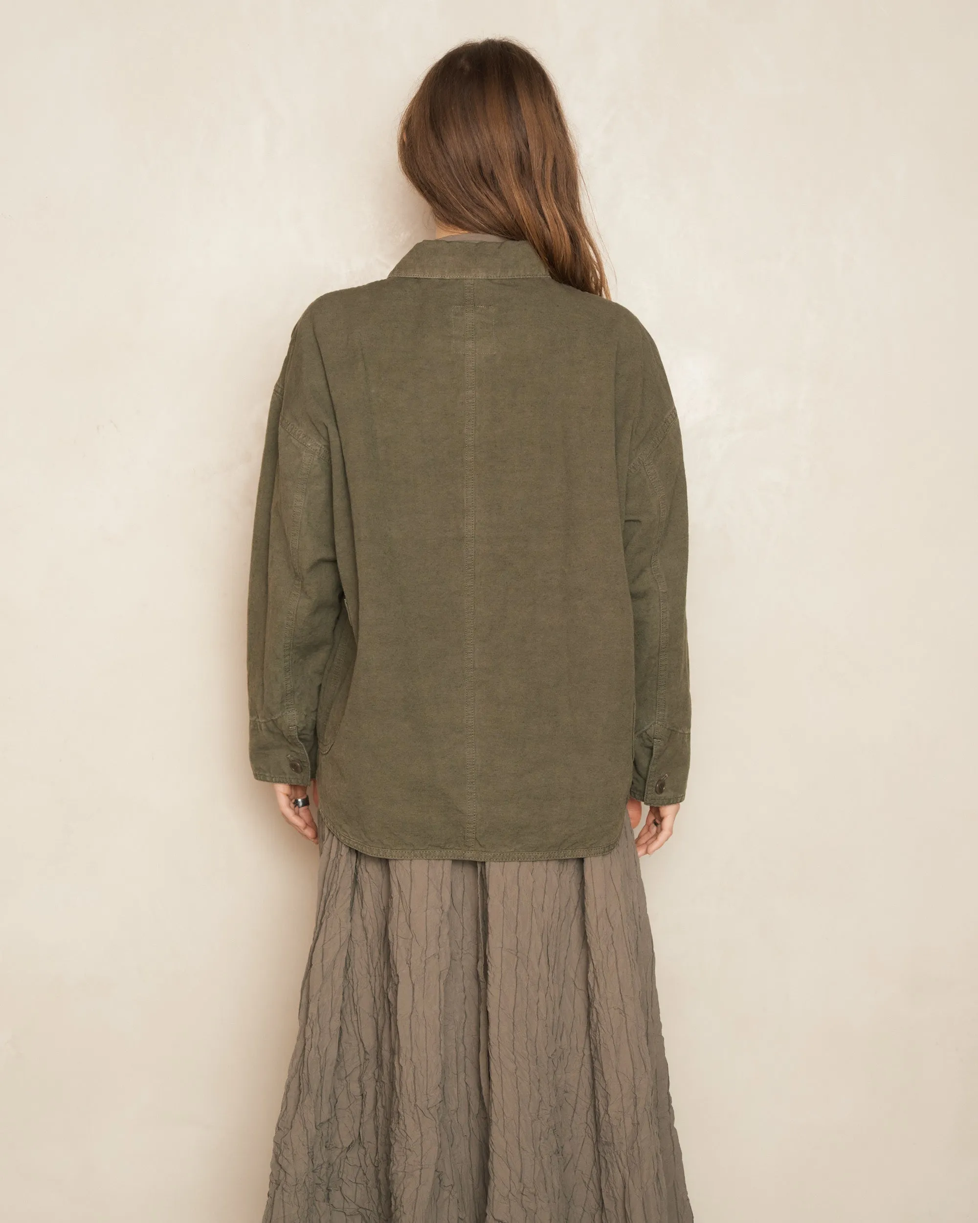 Khaki Cotton Linen Jacket