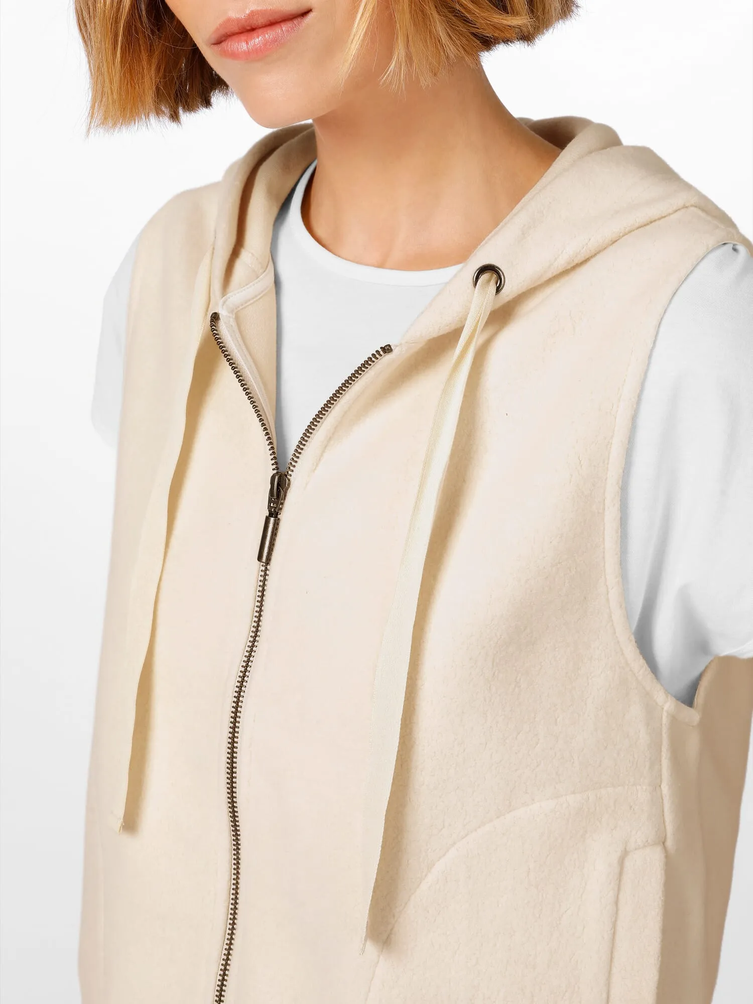 Ladies fleece vest, Natural white | Manufactum