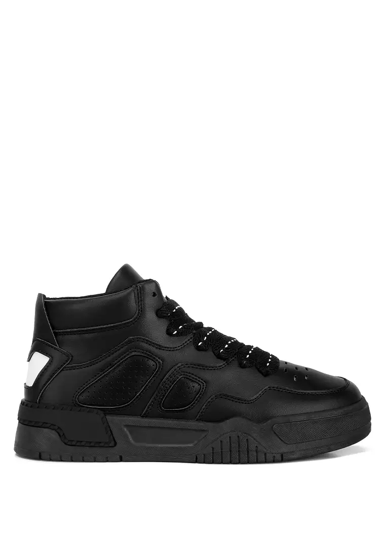 London Rag Black Ankle Length Sneakers