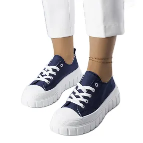 Navy blue platform sneakers from Bellemare