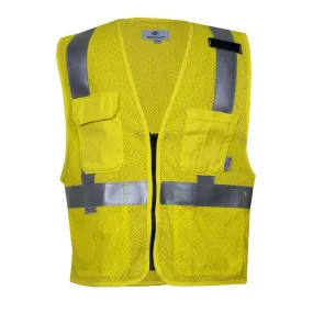 NSA FR Class 2 Hi Vis Yellow Anti Static Mesh Made in USA Road Vest VNT99509