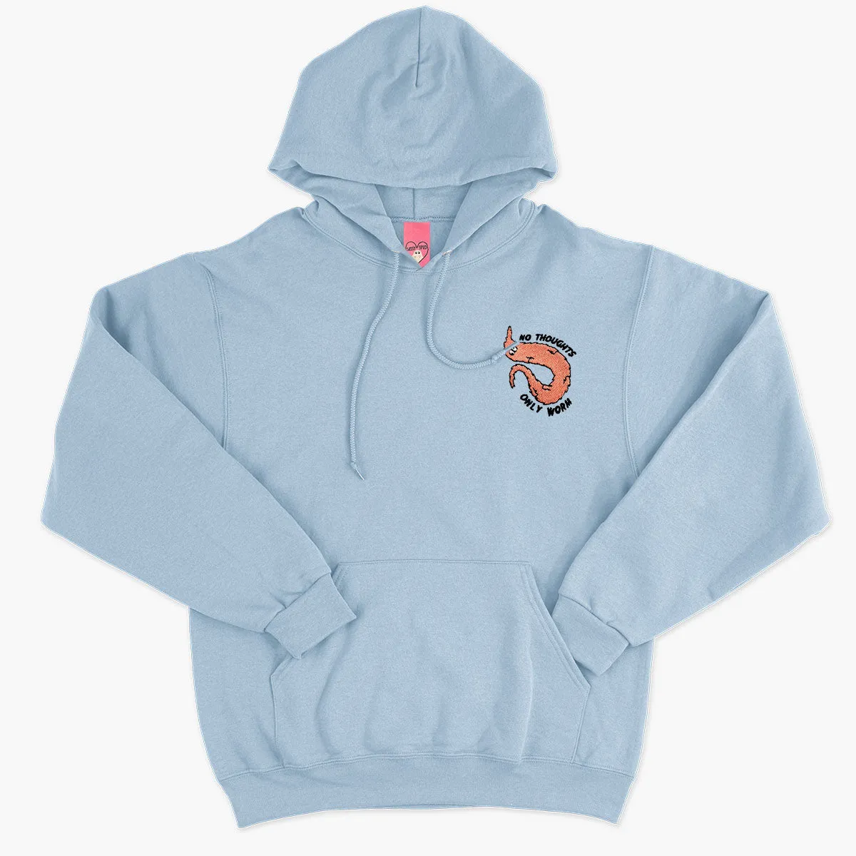 Orange Worm On A String Embroidered Hoodie (Unisex)