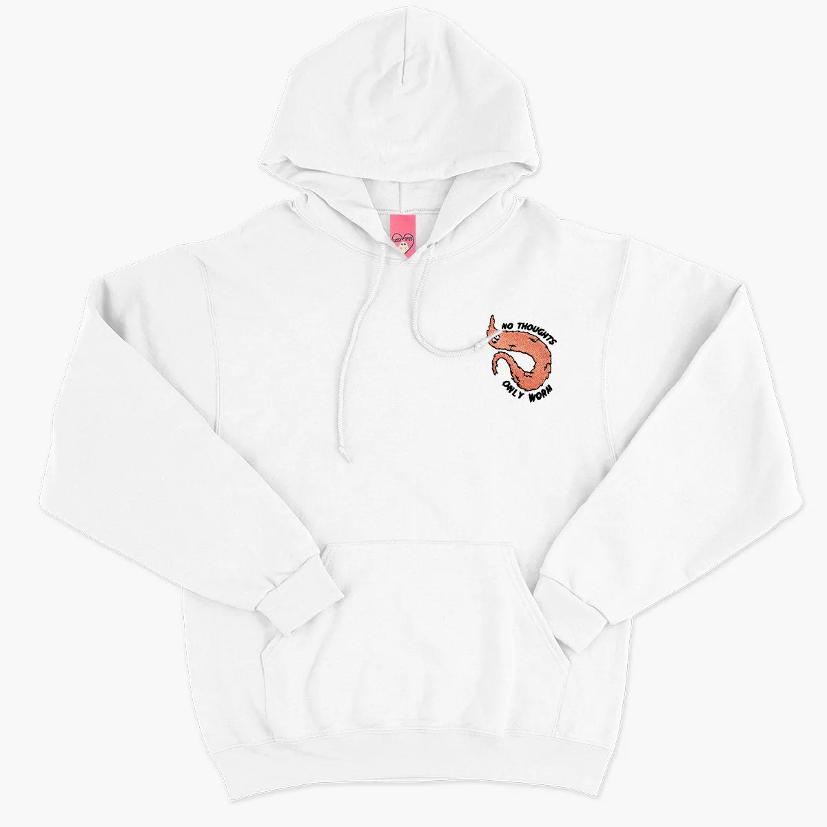 Orange Worm On A String Embroidered Hoodie (Unisex)