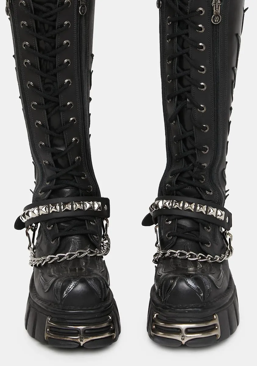 Pyramid Studded Boot Straps Set-