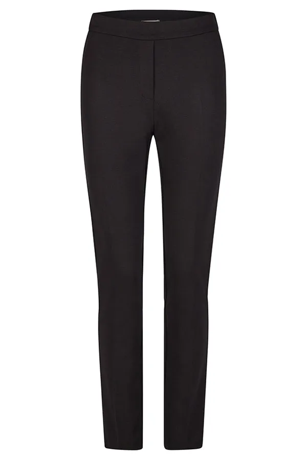 Rabe & LecomteBLACK CONTRASTING ELASTIC WAISTBAND BASIC TROUSERS