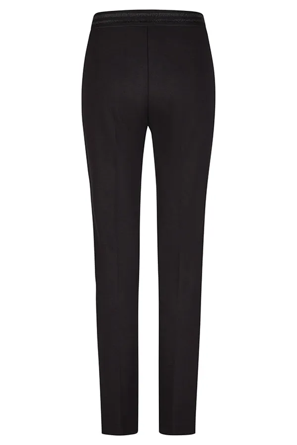 Rabe & LecomteBLACK CONTRASTING ELASTIC WAISTBAND BASIC TROUSERS