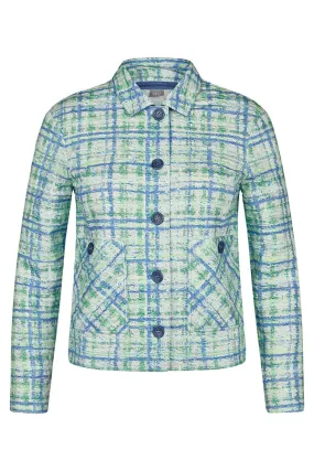 Rabe & LecomteGREEN CHECKERED PRINT BUTTONED JACKET