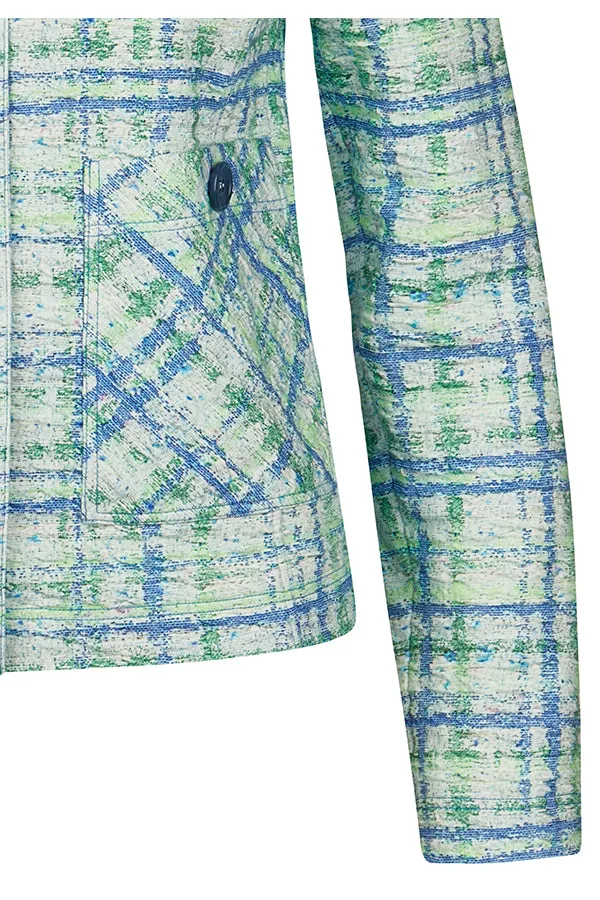 Rabe & LecomteGREEN CHECKERED PRINT BUTTONED JACKET