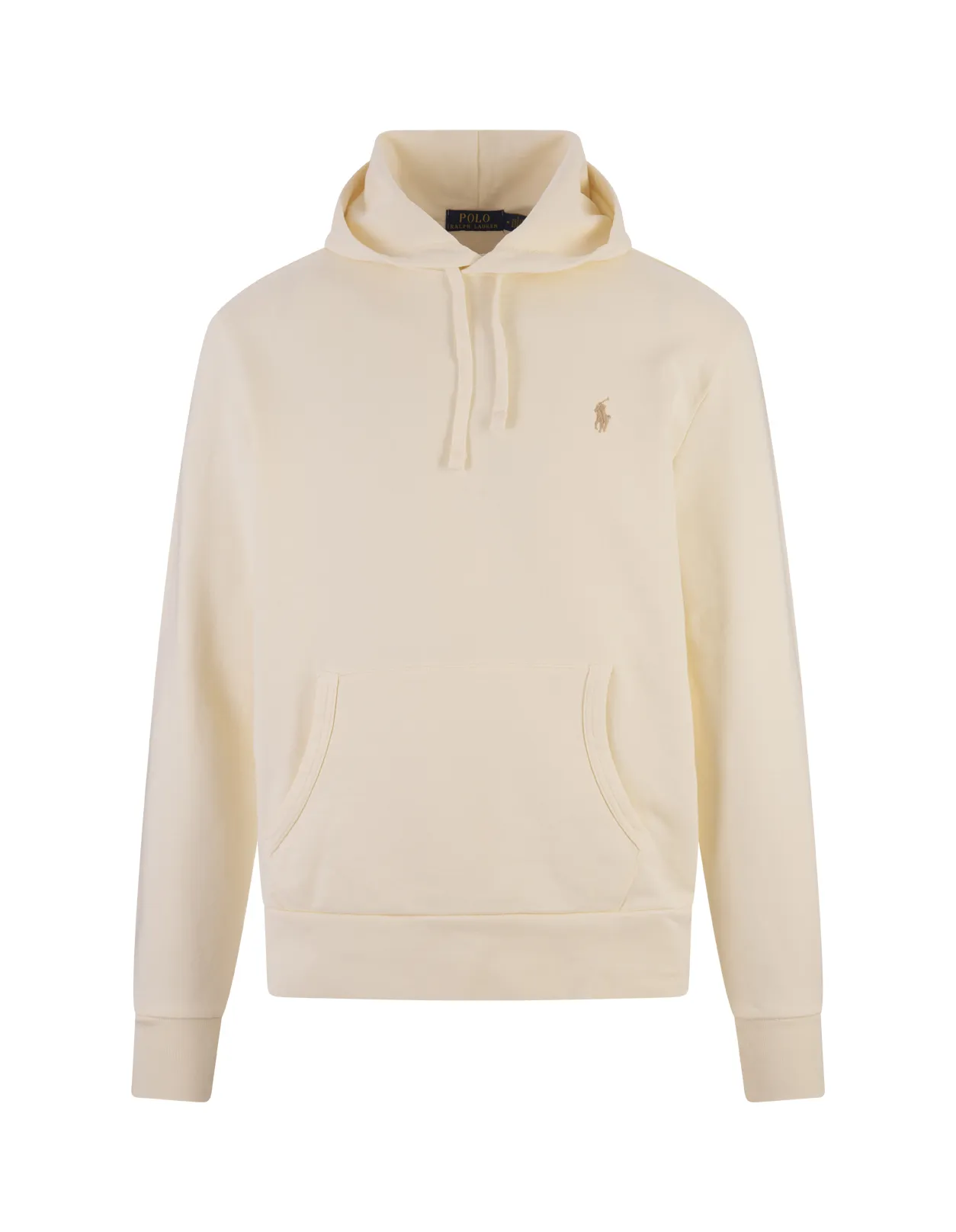 RALPH LAUREN Clubhouse Cream Cotton Loopback Hoodie